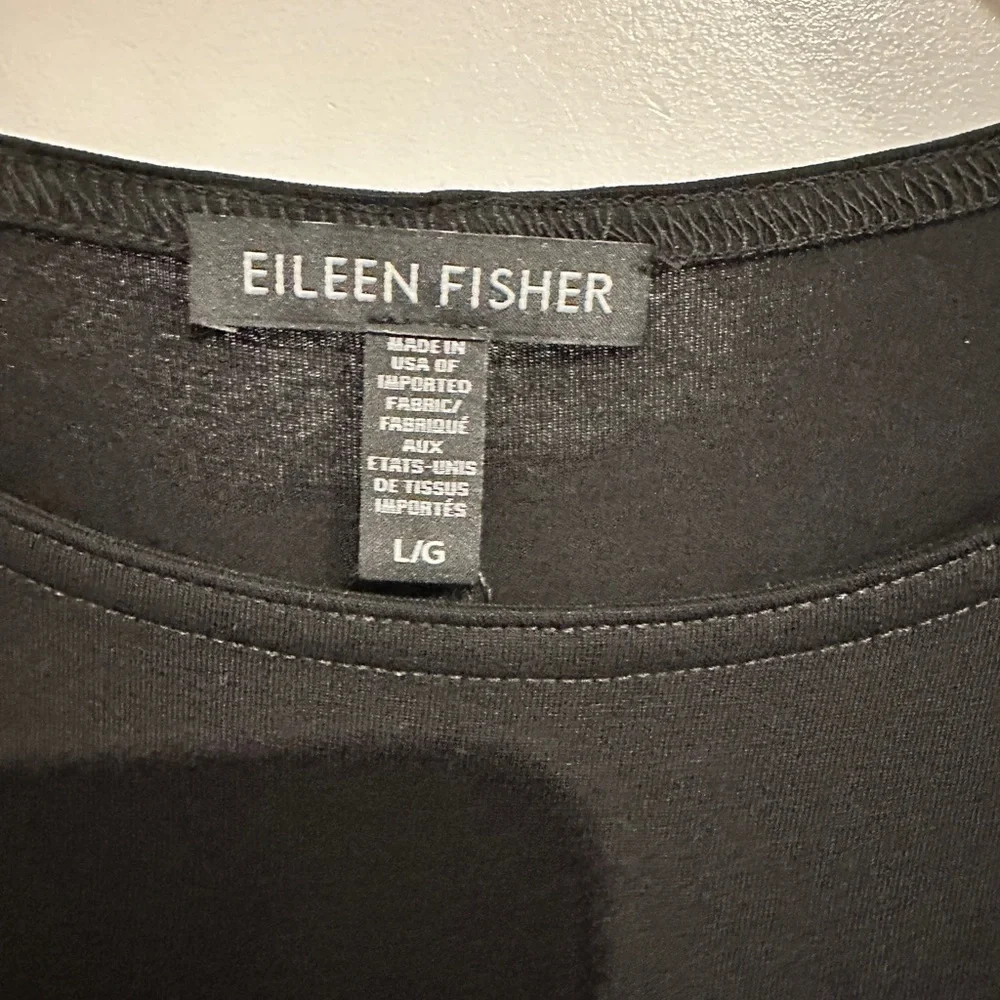 Eileen Fisher Black Jersey Knit‎ Tank Dress Size Large